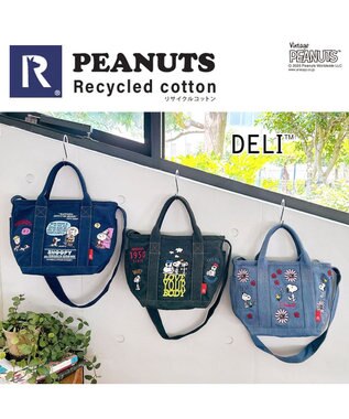 ROOTOTE 8419【スヌーピー】IP.デリ.シシュウ.ピーナッツ-0M 01：ネイビー
