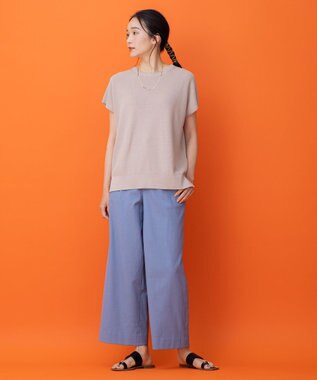 自由区 【接触冷感・吸水速乾・UVカット】パーフェクトパンツ ワイド ダルブルー系