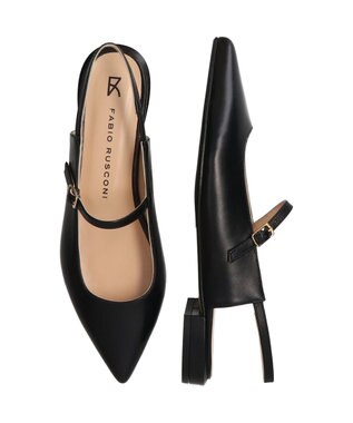 INTER-CHAUSSURES 【FABIO RUSCONI】ポインテッドワンストラップバックバンド ブラック