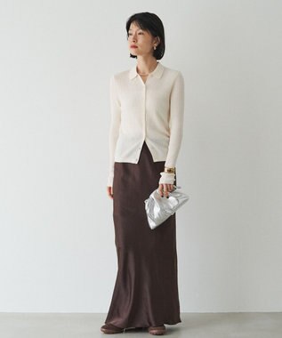 russet レザー巾着ミニショルダーバッグ(CE-1637) Silver