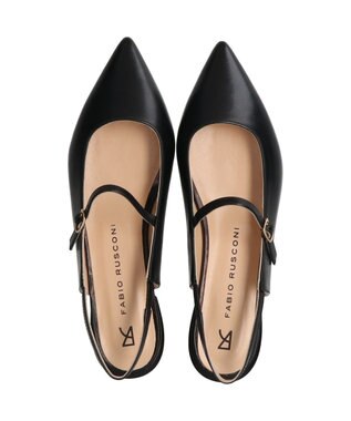 INTER-CHAUSSURES 【FABIO RUSCONI】ポインテッドワンストラップバックバンド ブラック