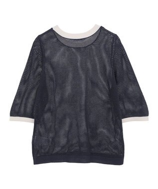 AMERICAN HOLIC メッシュニットリンガーＴシャツ Navy