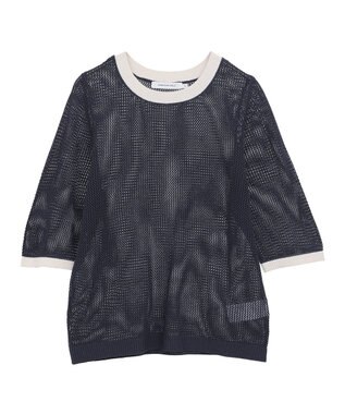 AMERICAN HOLIC メッシュニットリンガーＴシャツ Navy