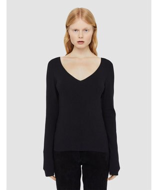 JOSEPH 【FOUNDATIONS】シルクストレッチ　Vネックニット Black