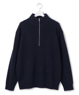 J.PRESS YORK STREET 【UNISEX】:ウールカシミヤ ハーフジップニット