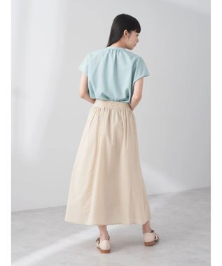 earth music&ecology タックデザインブラウス Green