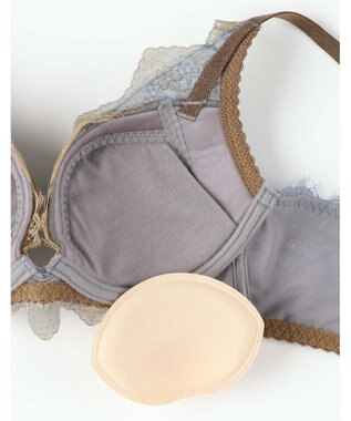 AMPHI ブラジャー 谷間メイク 脇高設計 細身え効果 Gカップまで対応 大きいサイズ 【Glama-Rich グラマリッチ 脇スッキリタイプ】ブラ BYJ603 アンフィ／ワコール ブルー