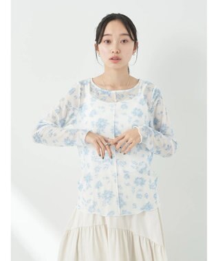 earth music&ecology フラワープリントシアーインナー Sax