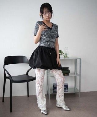 WEGO レオパードレースちびT グレー