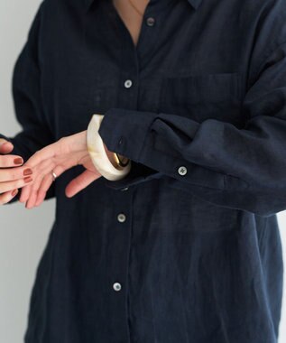 YECCA VECCA 3wayフレンチリネンシャツ Navy