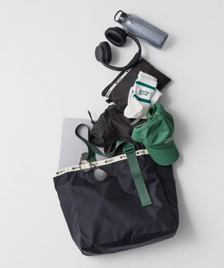 LeSportsac LG HANDLE ADJ TOTE/ディープシー/ボトルグリーンウェビング ディープシー/ボトルグリーンウェビング
