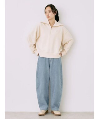earth music&ecology ハーフＺＩＰスウェット Ivory
