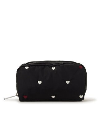 LeSportsac RECTANGULAR COSMETIC/レッド/ホワイトハートEMB