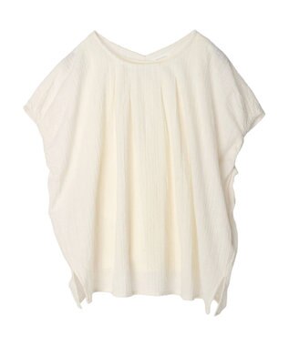 Green Parks インド綿　ＳＥＴ２点　マルチ刺繍ブラウス＋タンク Off White