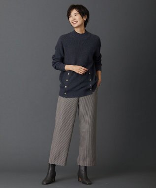 J.PRESS LADIES 【洗える】SEMI WORSTED ハイネック ニット グレー系