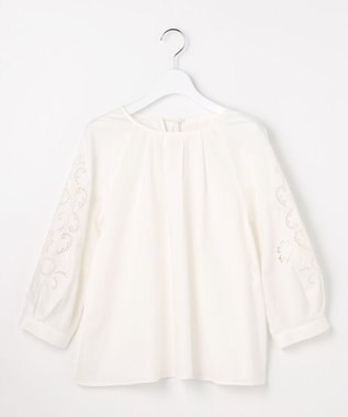 自由区 S エンブロイダリーブロードパフスリーブ ブラウス オフ