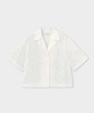 Paul Smith アイレットレース 半袖 シャツ ホワイト
