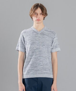 JOSEPH HOMME シャイニースラブブークレ　ニットＴシャツ ライトグレー系
