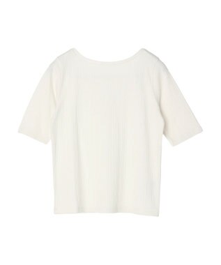 Green Parks 前後２ｗａｙリブ５分袖プルオーバー Black