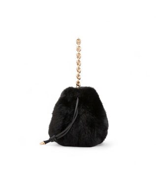 LANVIN en Bleu カレンデ 2WAYハンドバッグ ファーブラック