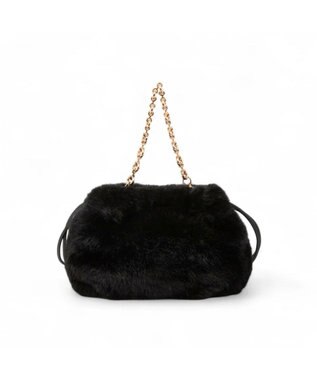 LANVIN en Bleu カレンデ 2WAYハンドバッグ ファーブラック