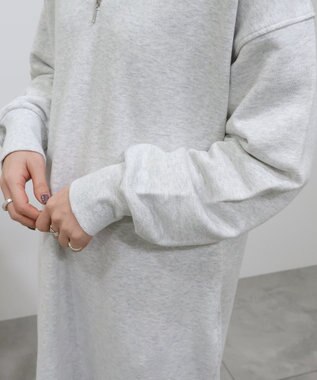AMERICAN HOLIC ハーフＺＩＰ裏毛ワンピース Oatmeal
