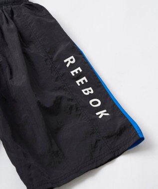 OP／FILA 【Reebok】ロゴテープサーフパンツ ブラック×ブルー
