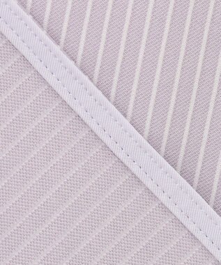 J.PRESS LADIES L ピンストライプジャージー バンドカラー スキッパー カットソー ふじ色系1