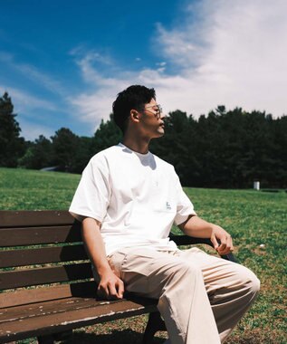 SHARE PARK MENS 【UVカット・吸水速乾・ストレッチ・軽量 】バックプリントポケットTシャツ（L・XLサイズ） ホワイト系