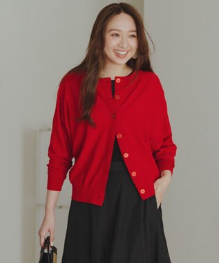 UNFILO マイビューティニット 2WAYカーディガン レッド