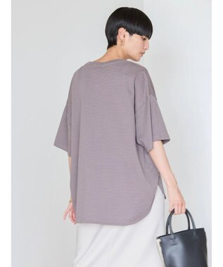 AMERICAN HOLIC 接触冷感裾ラウンドカットプルオーバー Border Blue