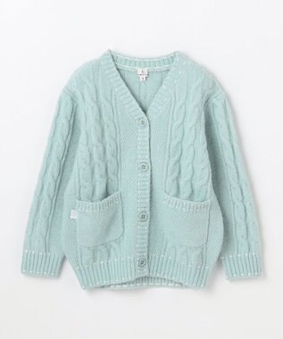 組曲 KIDS 【S-Lサイズ】 ケーブルニットカーディガン サックスブルー