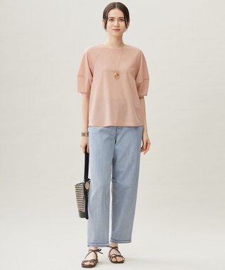 自由区 L 【19号サイズまで展開】ウスカルデニムダーツカーブ パンツ ライトインディゴ