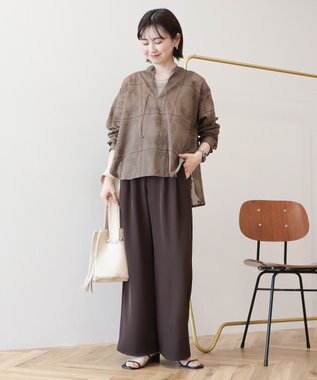 AMERICAN HOLIC スキッパーレースブラウス Mocha