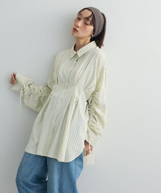 Green Parks 【WEB限定】ドロストシャーリングウエストタックシャツⅡ Ivory