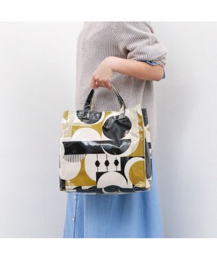 UNBILLION カシュカシュ cachecache / コーティングプリントショッパートートバッグ マスタード