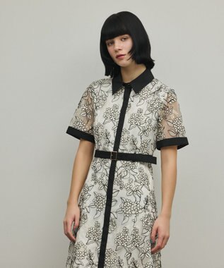 GRACE CONTINENTAL フラワーコード刺繍ワンピース キナリ