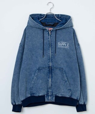 WEGO フードブルゾン デニム淡加工色
