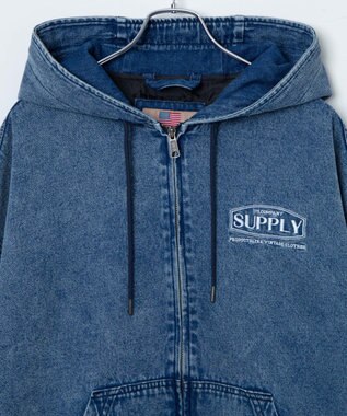 WEGO フードブルゾン デニム淡加工色