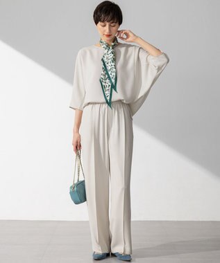 23区 S 【吸水速乾/UVカット/接触冷感】ストレッチジョーゼット ドルマン カットソー ベージュ系