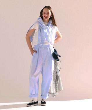 LENO SALOPETTES CANDY STRIPE / サロペット SAXE BLUE