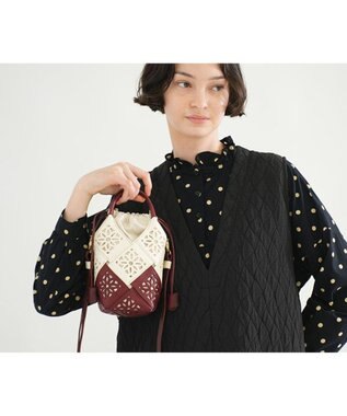 genten 【WEB限定カラー】サステナブルカットワーク ポシェット ワイン