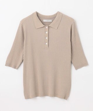 ANY 【洗濯機可能】ポロカラーニット サンドベージュ