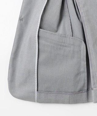 J.PRESS LADIES 【セットアップ対応・洗える・撥水】コットンFITTY ノーカラー ジャケット グレー系