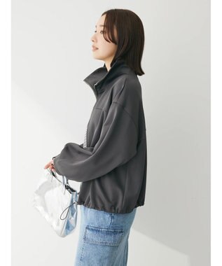 Green Parks トラックジャケット風カットカーディガン Charcoal Gray