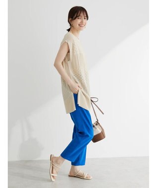 Green Parks 接触冷感　テーパードパンツ Blue