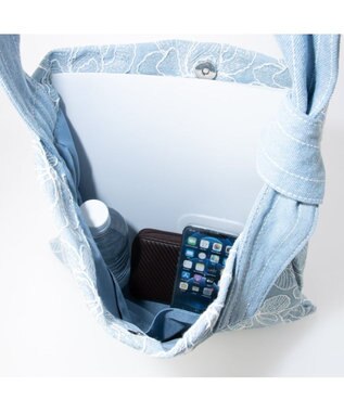 UNBILLION カシュカシュ cachecache / エンブロイダリーショルダートート サックスブルー