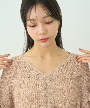 earth music&ecology ドロストニットプルオーバー Pink