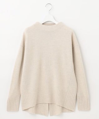 自由区 【洗える】ウールカシミヤブレンド オフネックプルオーバーニット ベージュ系