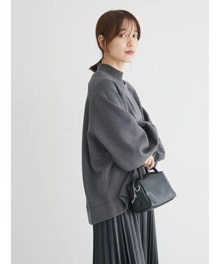 Green Parks 裏起毛ニットリブドッキングプルオーバー Gray